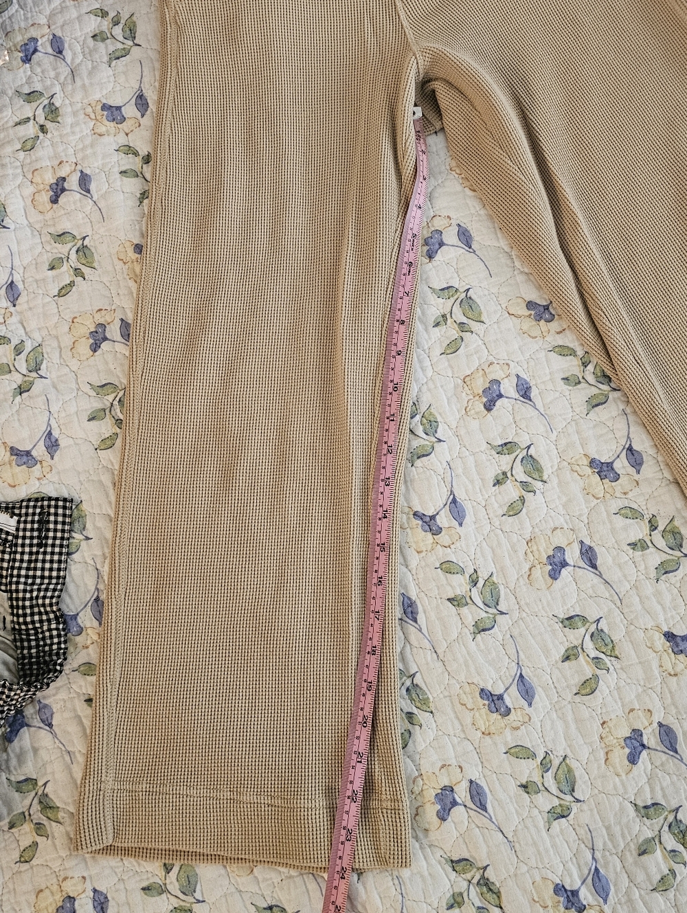 Pact 100% Organic Cotton Waffle Women's Beige Wide-Leg Knit Pants Size M - Picture 12 of 12